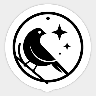 Bird Watch Black With Stars Sticker